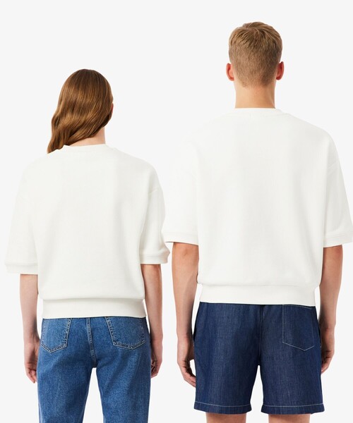 LACOSTE(ラコステ)の「サスティナブル 裏パイル ドロップショルダー半袖スウェット(スウェット・メンズ・オフホワイト/ブラウン/ネイビー・L/M/S/XS)」の5枚目の写真
