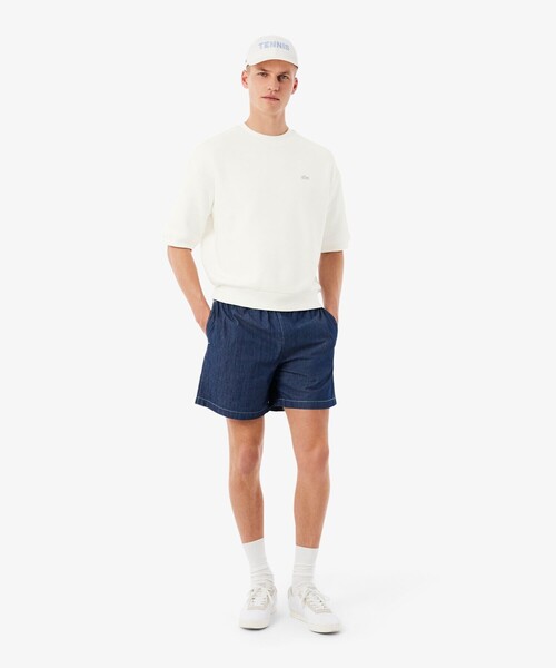 LACOSTE(ラコステ)の「サスティナブル 裏パイル ドロップショルダー半袖スウェット(スウェット・メンズ・オフホワイト/ブラウン/ネイビー・L/M/S/XS)」の6枚目の写真