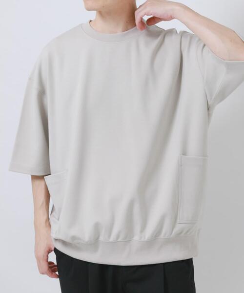 ITEMS URBANRESEARCH(アイテムズ アーバンリサーチ)の「サイドストレージ半袖ポンチTops(Tシャツ/カットソー・メンズ・ブラック/ダークグレー/ベージュ/カーキ・LARGE/MEDIUM)」の3枚目の写真