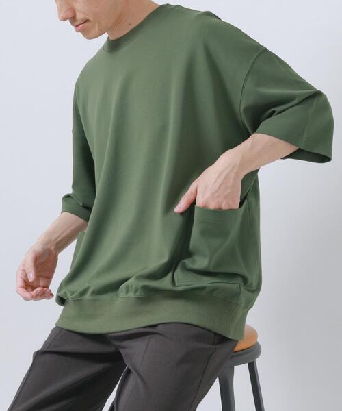 ITEMS URBANRESEARCH(アイテムズ アーバンリサーチ)の「サイドストレージ半袖ポンチTops(Tシャツ/カットソー・メンズ・ブラック/ダークグレー/ベージュ/カーキ・LARGE/MEDIUM)」の4枚目の写真