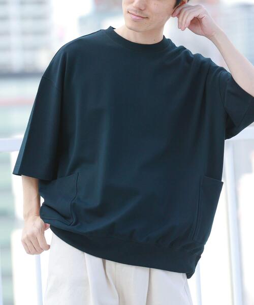 ITEMS URBANRESEARCH(アイテムズ アーバンリサーチ)の「サイドストレージ半袖ポンチTops(Tシャツ/カットソー・メンズ・ブラック/ダークグレー/ベージュ/カーキ・LARGE/MEDIUM)」の5枚目の写真