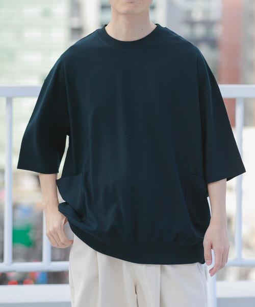 ITEMS URBANRESEARCH(アイテムズ アーバンリサーチ)の「サイドストレージ半袖ポンチTops(Tシャツ/カットソー・メンズ・ブラック/ダークグレー/ベージュ/カーキ・LARGE/MEDIUM)」の6枚目の写真
