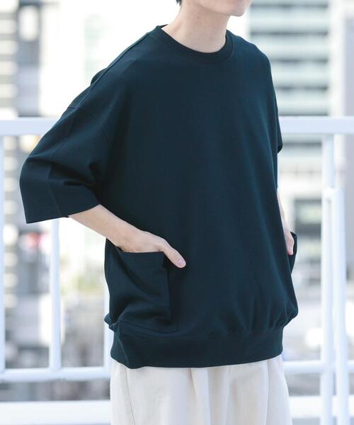 ITEMS URBANRESEARCH(アイテムズ アーバンリサーチ)の「サイドストレージ半袖ポンチTops(Tシャツ/カットソー・メンズ・ブラック/ダークグレー/ベージュ/カーキ・LARGE/MEDIUM)」の7枚目の写真