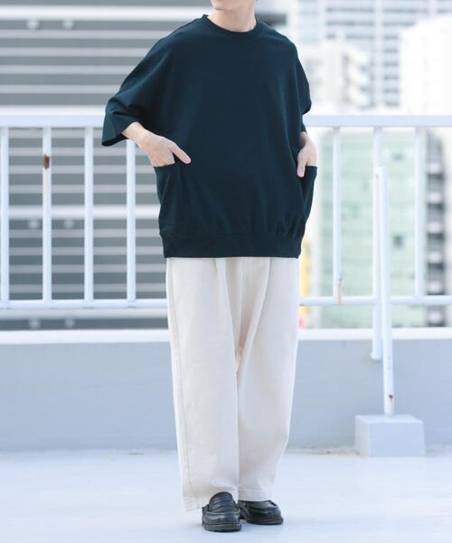ITEMS URBANRESEARCH(アイテムズ アーバンリサーチ)の「サイドストレージ半袖ポンチTops(Tシャツ/カットソー・メンズ・ブラック/ダークグレー/ベージュ/カーキ・LARGE/MEDIUM)」の8枚目の写真