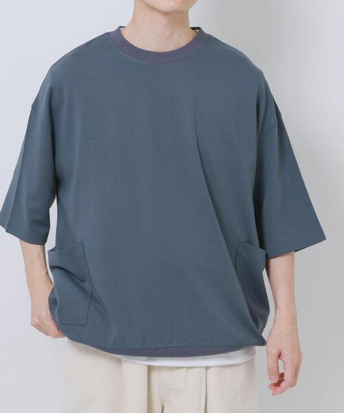 ITEMS URBANRESEARCH(アイテムズ アーバンリサーチ)の「サイドストレージ半袖ポンチTops(Tシャツ/カットソー・メンズ・ブラック/ダークグレー/ベージュ/カーキ・LARGE/MEDIUM)」の11枚目の写真
