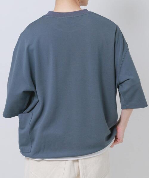ITEMS URBANRESEARCH(アイテムズ アーバンリサーチ)の「サイドストレージ半袖ポンチTops(Tシャツ/カットソー・メンズ・ブラック/ダークグレー/ベージュ/カーキ・LARGE/MEDIUM)」の12枚目の写真