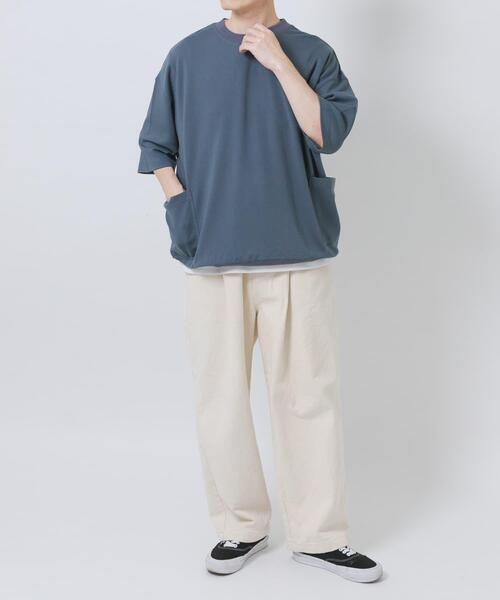 ITEMS URBANRESEARCH(アイテムズ アーバンリサーチ)の「サイドストレージ半袖ポンチTops(Tシャツ/カットソー・メンズ・ブラック/ダークグレー/ベージュ/カーキ・LARGE/MEDIUM)」の14枚目の写真