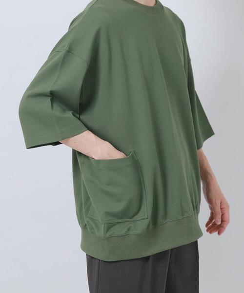 ITEMS URBANRESEARCH（アイテムズ アーバンリサーチ）の「サイドストレージ半袖ポンチTops（Tシャツ/カットソー・メンズ・ブラック/ダークグレー/ベージュ/カーキ・LARGE/MEDIUM）」の6枚目の写真