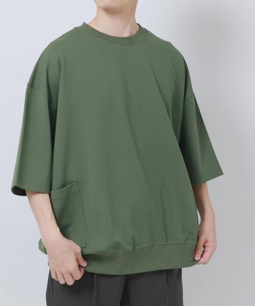 ITEMS URBANRESEARCH（アイテムズ アーバンリサーチ）の「サイドストレージ半袖ポンチTops（Tシャツ/カットソー・メンズ・ブラック/ダークグレー/ベージュ/カーキ・LARGE/MEDIUM）」の8枚目の写真