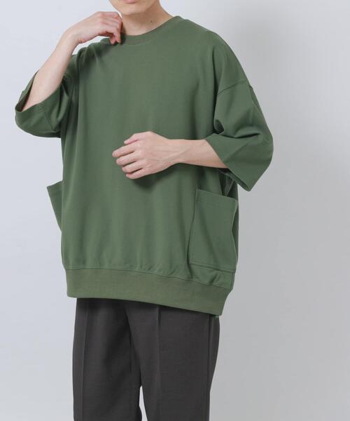 ITEMS URBANRESEARCH（アイテムズ アーバンリサーチ）の「サイドストレージ半袖ポンチTops（Tシャツ/カットソー・メンズ・ブラック/ダークグレー/ベージュ/カーキ・LARGE/MEDIUM）」の9枚目の写真