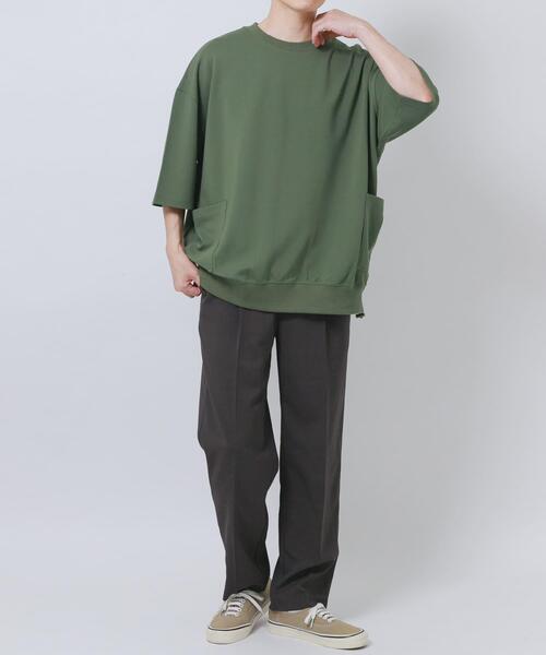 ITEMS URBANRESEARCH（アイテムズ アーバンリサーチ）の「サイドストレージ半袖ポンチTops（Tシャツ/カットソー・メンズ・ブラック/ダークグレー/ベージュ/カーキ・LARGE/MEDIUM）」の10枚目の写真