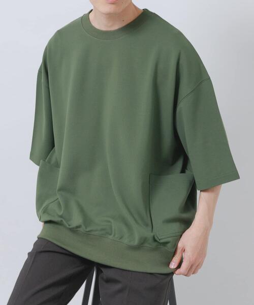 ITEMS URBANRESEARCH（アイテムズ アーバンリサーチ）の「サイドストレージ半袖ポンチTops（Tシャツ/カットソー・メンズ・ブラック/ダークグレー/ベージュ/カーキ・LARGE/MEDIUM）」の11枚目の写真