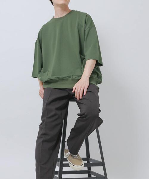 ITEMS URBANRESEARCH（アイテムズ アーバンリサーチ）の「サイドストレージ半袖ポンチTops（Tシャツ/カットソー・メンズ・ブラック/ダークグレー/ベージュ/カーキ・LARGE/MEDIUM）」の12枚目の写真