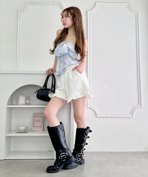 Loueme(ルエム)の「フリルスウェットショートパンツ(その他パンツ・レディース・ホワイト/ブラック/グレー・FREE)」の15枚目の写真
