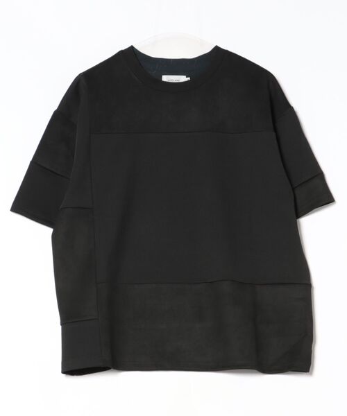 ATELANE(アテレーン)の「ATELANE /パッチワーク切替TEE(Tシャツ/カットソー・メンズ・ブラック/ホワイト・MEDIUM/LARGE)」の8枚目の写真
