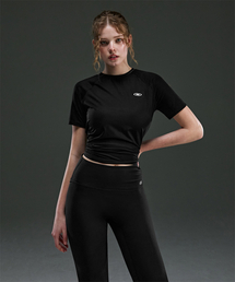 W SLIT COVER UP T-SHIRTS [BLACK]