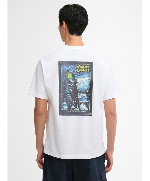 Barbour(バブアー)の「1946グラフィック オーバーサイズTシャツ(Tシャツ/カットソー・メンズ・ブラック/ホワイト・38/42/40/36)」の5枚目の写真