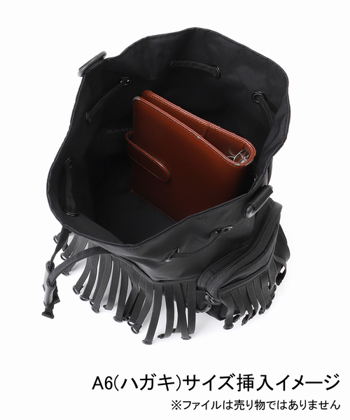 BAICYCLON by Bagjack(バイシクロン バイ バグジャック)の「BAICYCLON by bagjack テープ フリンジ ドローストリング バッグ BCL-126(ショルダーバッグ・メンズ・ブラック・FREE)」の14枚目の写真