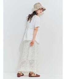 Samansa Mos2 | 刺繍レースメッシュスカート(スカート)