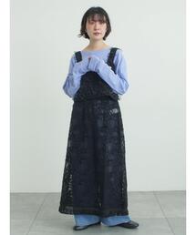 刺繍レースメッシュスカート