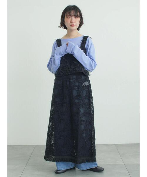 セール】刺繍レースメッシュスカート（スカート）｜Samansa Mos2