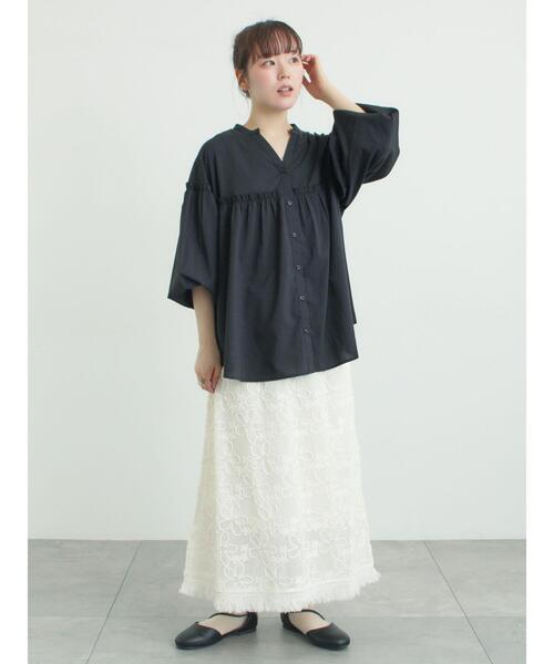 Samansa Mos2(サマンサ モスモス)の「刺繍レースメッシュスカート(スカート・レディース・ブラック/オフホワイト・F)」の20枚目の写真