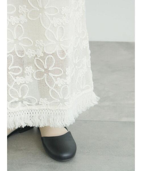 Samansa Mos2(サマンサ モスモス)の「刺繍レースメッシュスカート(スカート・レディース・ブラック/オフホワイト・F)」の14枚目の写真