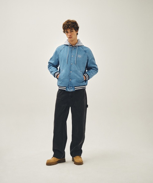 MARITHE + FRANCOIS GIRBAUD（マリテフランソワジルボー）の「CLASSIC LOGO RAGLAN DENIM VARSITY JACKET（デニムジャケット・レディース・ライトブルー/インディゴブルー・X-LARGE/LARGE/MEDIUM/SMALL）」の14枚目の写真