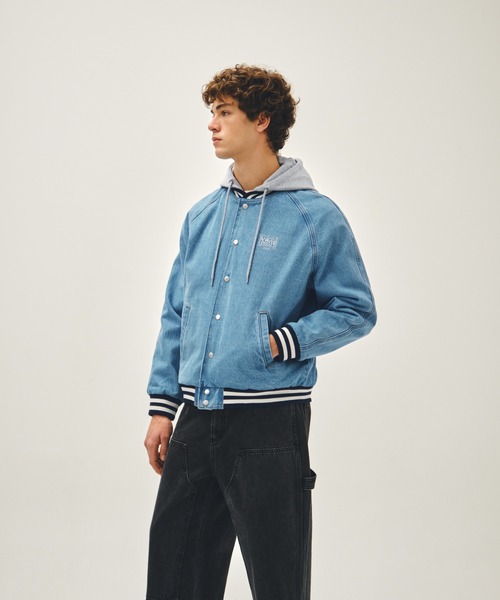 MARITHE + FRANCOIS GIRBAUD（マリテフランソワジルボー）の「CLASSIC LOGO RAGLAN DENIM VARSITY JACKET（デニムジャケット・レディース・ライトブルー/インディゴブルー・X-LARGE/LARGE/MEDIUM/SMALL）」の22枚目の写真