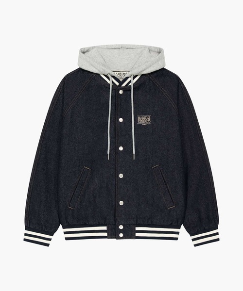 MARITHE + FRANCOIS GIRBAUD（マリテフランソワジルボー）の「CLASSIC LOGO RAGLAN DENIM VARSITY JACKET（デニムジャケット・レディース・ライトブルー/インディゴブルー・X-LARGE/LARGE/MEDIUM/SMALL）」の15枚目の写真