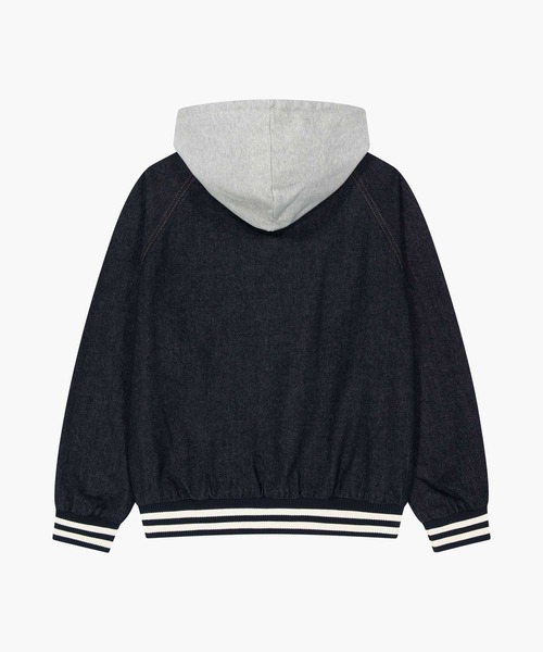 MARITHE + FRANCOIS GIRBAUD（マリテフランソワジルボー）の「CLASSIC LOGO RAGLAN DENIM VARSITY JACKET（デニムジャケット・レディース・ライトブルー/インディゴブルー・X-LARGE/LARGE/MEDIUM/SMALL）」の16枚目の写真