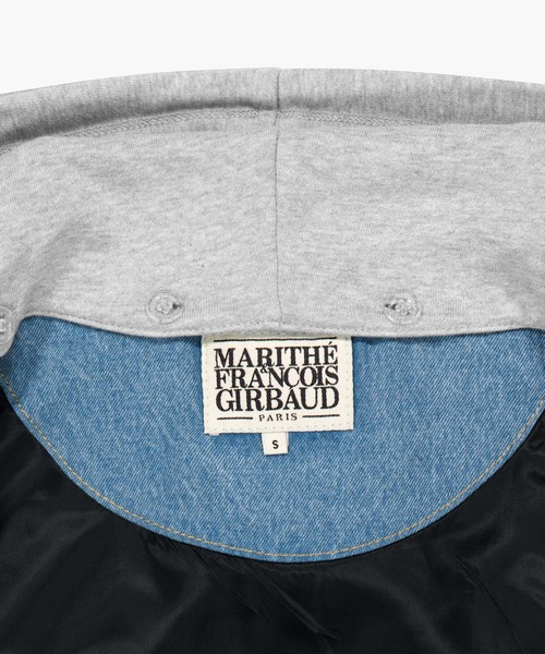 MARITHE + FRANCOIS GIRBAUD（マリテフランソワジルボー）の「CLASSIC LOGO RAGLAN DENIM VARSITY JACKET（デニムジャケット・レディース・ライトブルー/インディゴブルー・X-LARGE/LARGE/MEDIUM/SMALL）」の6枚目の写真