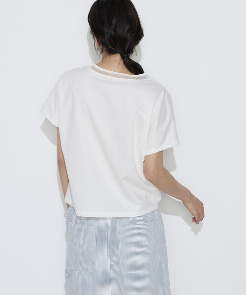 COMME CA(コムサ)の「ダブルフェイス ニット付きTシャツ(Tシャツ/カットソー・レディース・ベージュ/サックスブルー/ブラック/ホワイト・9号/11号)」の9枚目の写真
