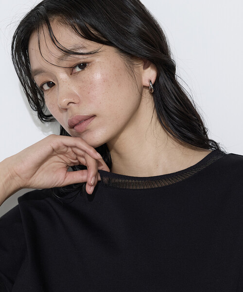 COMME CA(コムサ)の「ダブルフェイス ニット付きTシャツ(Tシャツ/カットソー・レディース・ベージュ/サックスブルー/ブラック/ホワイト・9号/11号)」の13枚目の写真