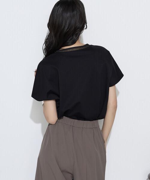 COMME CA(コムサ)の「ダブルフェイス ニット付きTシャツ(Tシャツ/カットソー・レディース・ベージュ/サックスブルー/ブラック/ホワイト・9号/11号)」の15枚目の写真