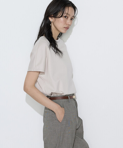 COMME CA(コムサ)の「ダブルフェイス ニット付きTシャツ(Tシャツ/カットソー・レディース・ベージュ/サックスブルー/ブラック/ホワイト・9号/11号)」の19枚目の写真