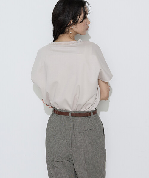 COMME CA(コムサ)の「ダブルフェイス ニット付きTシャツ(Tシャツ/カットソー・レディース・ベージュ/サックスブルー/ブラック/ホワイト・9号/11号)」の20枚目の写真