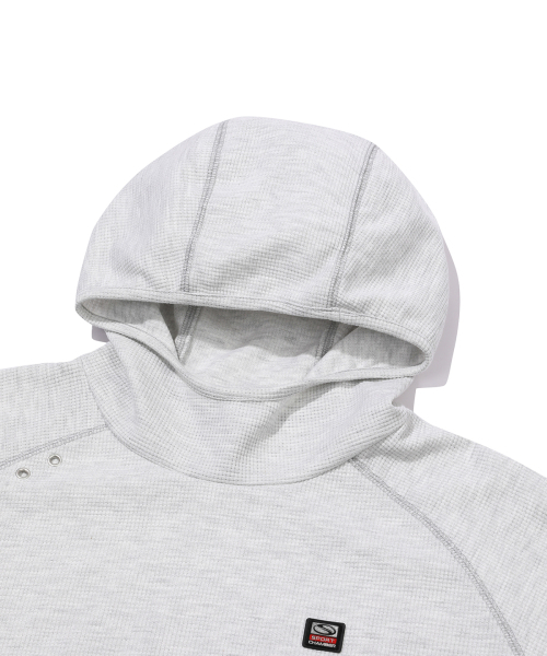 SPORT CHAMBER（スポーツチャンバー）の「SC ワッフルイヤーオープンフードTシャツ(1%グレー)（パーカー・レディース・その他・2/3）」の3枚目の写真