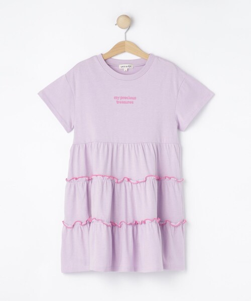 SHOO・LA・RUE(シューラルー)の「【100-150cm】配色メローティアードワンピース(ワンピース・キッズ・ブルー系その他/パープル/ライトイエロー系・11/10/15 /14/13/12)」の3枚目の写真