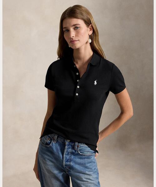 POLO RALPH LAUREN(ポロ ラルフ ローレン)の「スリム フィット ストレッチ ポロシャツ(ポロシャツ・レディース・ブラック系1・S/M)」の1枚目の写真