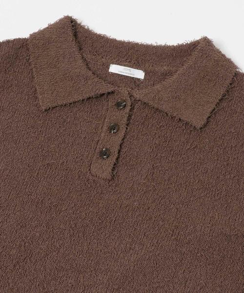 ITEMS URBANRESEARCH(アイテムズ アーバンリサーチ)の「フリンジコンパクトポロニット(ニット/セーター・レディース・ブラウン/オフホワイト/ネイビー・FREE)」の18枚目の写真