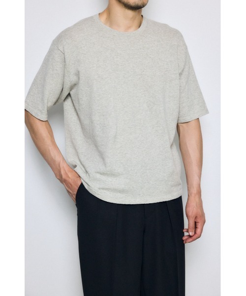AZUL by moussy(アズールバイマウジー)の「リネンブレンドニットTシャツ(ニット/セーター・メンズ・ライトブラック/ライトグレー/ライトブルー・MEDIUM/SMALL/LARGE)」の1枚目の写真