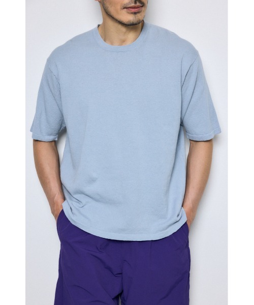 AZUL by moussy(アズールバイマウジー)の「リネンブレンドニットTシャツ(ニット/セーター・メンズ・ライトブラック/ライトグレー/ライトブルー・MEDIUM/SMALL/LARGE)」の3枚目の写真