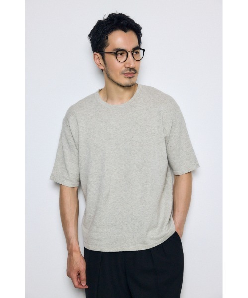 AZUL by moussy(アズールバイマウジー)の「リネンブレンドニットTシャツ(ニット/セーター・メンズ・ライトブラック/ライトグレー/ライトブルー・MEDIUM/SMALL/LARGE)」の7枚目の写真