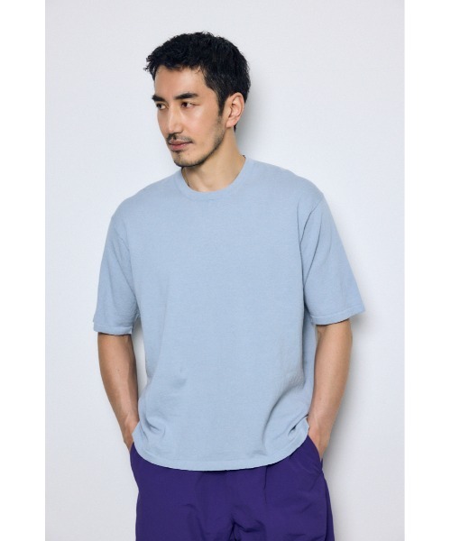 AZUL by moussy(アズールバイマウジー)の「リネンブレンドニットTシャツ(ニット/セーター・メンズ・ライトブラック/ライトグレー/ライトブルー・MEDIUM/SMALL/LARGE)」の17枚目の写真