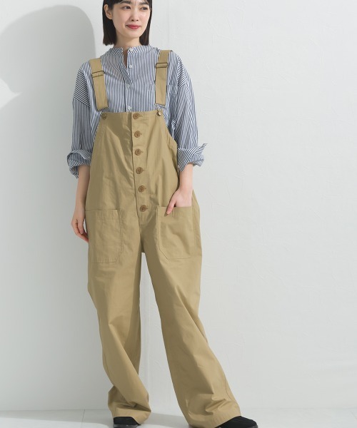 OMNES（オムネス）の「ウォッシュ加工 ダンプサロペット（サロペット/オーバーオール・レディース・カーキ/ブラック/イエロー/ベージュ・FREE）」の10枚目の写真