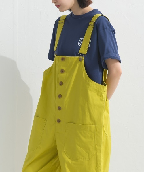 OMNES（オムネス）の「ウォッシュ加工 ダンプサロペット（サロペット/オーバーオール・レディース・カーキ/ブラック/イエロー/ベージュ・FREE）」の18枚目の写真