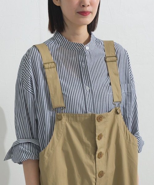 OMNES（オムネス）の「ウォッシュ加工 ダンプサロペット（サロペット/オーバーオール・レディース・カーキ/ブラック/イエロー/ベージュ・FREE）」の22枚目の写真