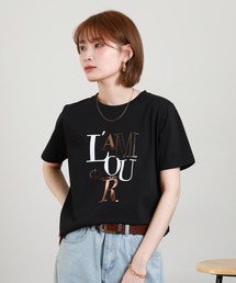 BRODIAEA ランダムロゴプリント半袖Tシャツ