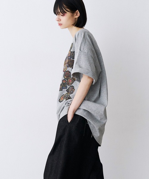 SeeSew(シーソー)の「【UNISEX】ARMY WAPPEN PRINT TEE/アーミーワッペンプリントTシャツ(Tシャツ/カットソー・メンズ・グレー/サックスブルー・M/L)」の9枚目の写真